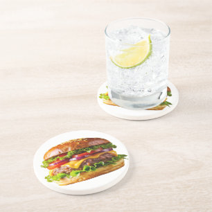 Posavasos El delicioso y apetitoso thic de hamburguesa apila