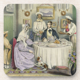 Posavasos El desayuno, platea 3 de "indios Anglo", engra