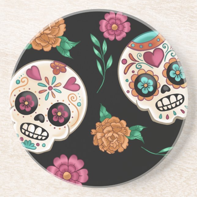 Posavasos El día de las calaveras azucareras muertas y las f (Frente)