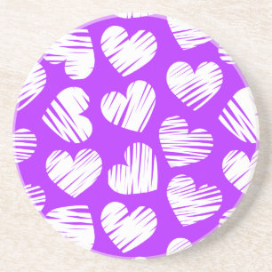 Posavasos El día de San Valentín cardíaco morado blanco dood