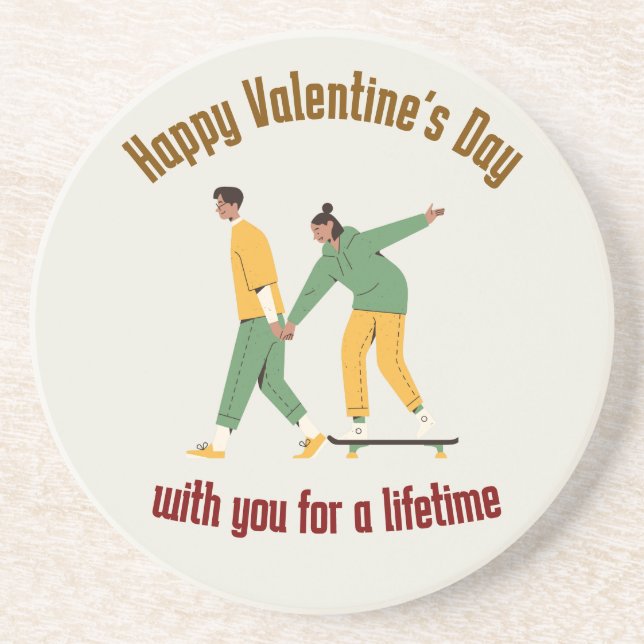 Posavasos El día de San Valentín Cute Couple (Frente)