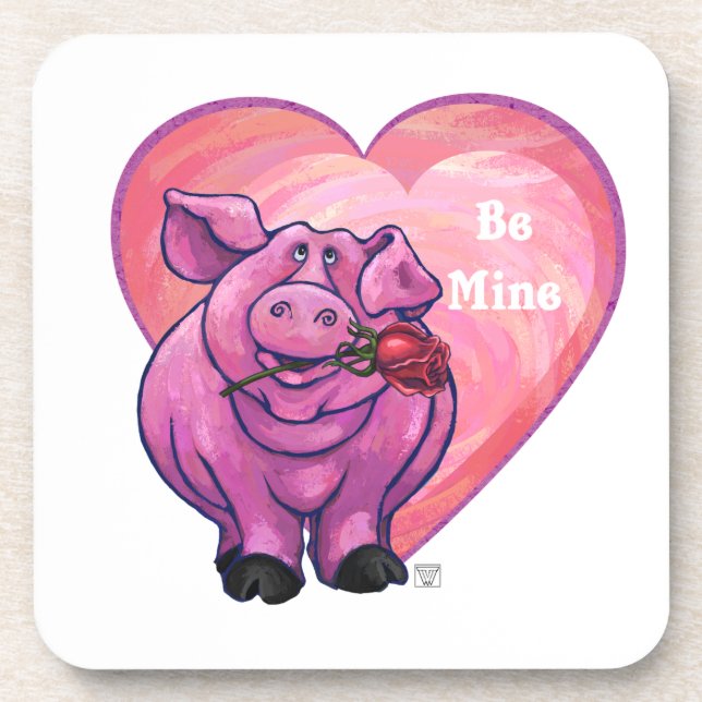 Posavasos El día de San Valentín de cerdo (Frente)
