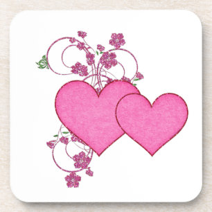 Posavasos El día de San Valentín de diseño de doble Purpurin