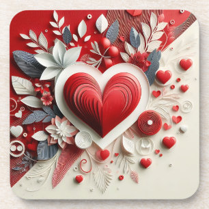 Posavasos El día de San Valentín de diseño de las flores de