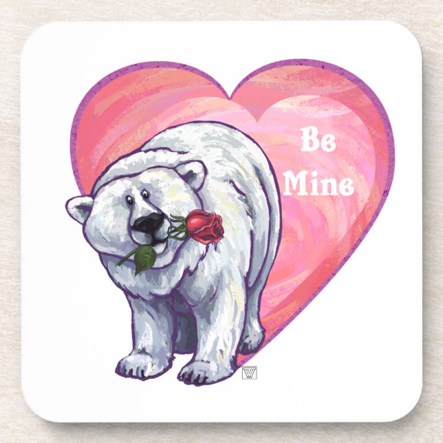 Posavasos El día de San Valentín del oso polar (Frente)