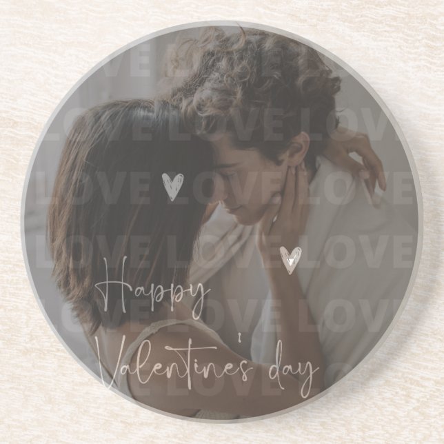 Posavasos El día de San Valentín personalizado Foto de parej (Frente)