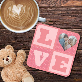 Posavasos El día de San Valentín Romántica foto del Corazón 
