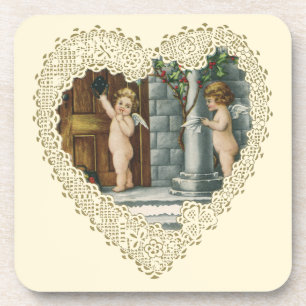 Posavasos El día de San Valentín victoriano, ángeles de époc