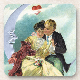 Posavasos El día de San Valentín Vintage Victoriano Amor y R