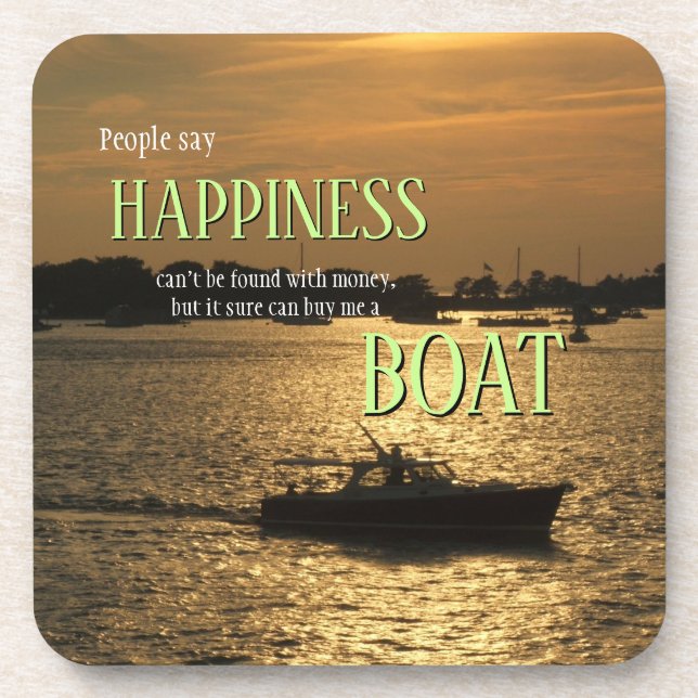 Posavasos El dinero no puede comprar el barco de la felicida (Frente)