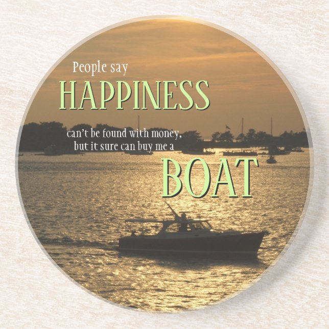 Posavasos El dinero no puede comprar el barco de la felicida (Frente)