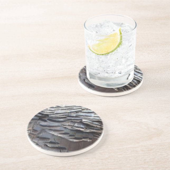 Posavasos El diseño de la naturaleza abstracta de los plumas (Lado)