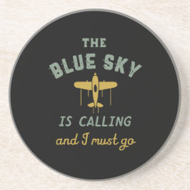 Posavasos El divertido piloto de aviones Vintage Blue Sky ll