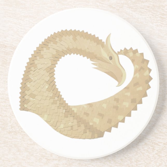 Posavasos El dragón del corazón de arenisca sobre blanco (Frente)