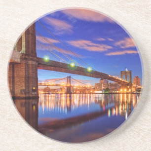 Posavasos El East River, puente de Brooklyn, Manhattan