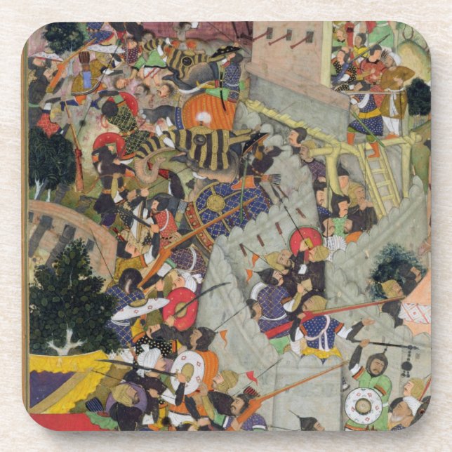 Posavasos El emperador Akbar (r.1556-1605) tira Saimal en el (Frente)