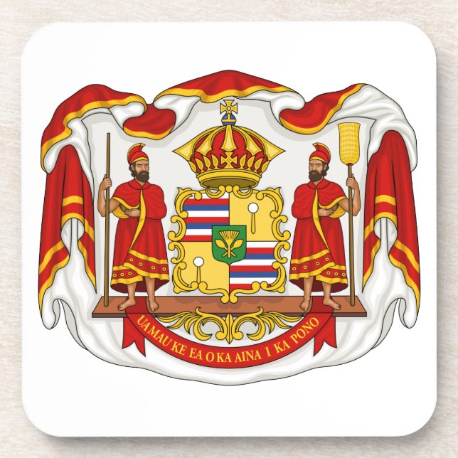Posavasos El escudo de armas real del Reino de Hawaii (Frente)