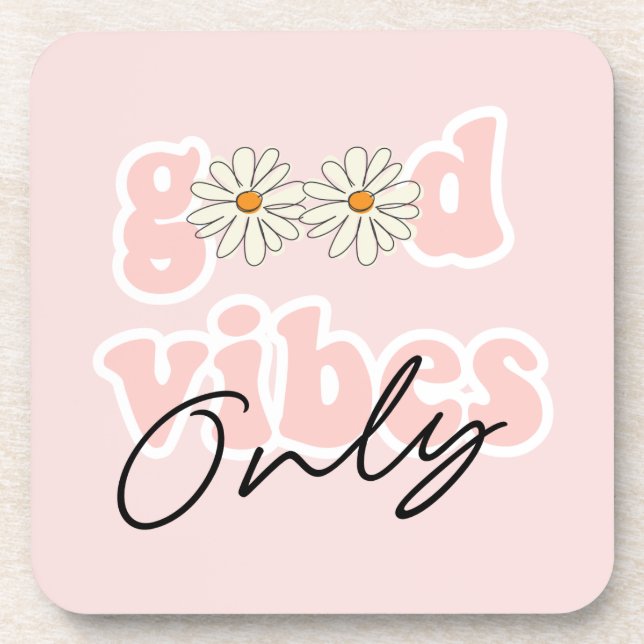 Posavasos El eslogan hippie de los 70 solo es buena vibració (Frente)