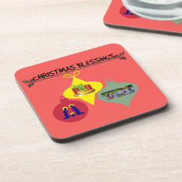 Posavasos El espíritu del trío de Navidades de ornamentos re