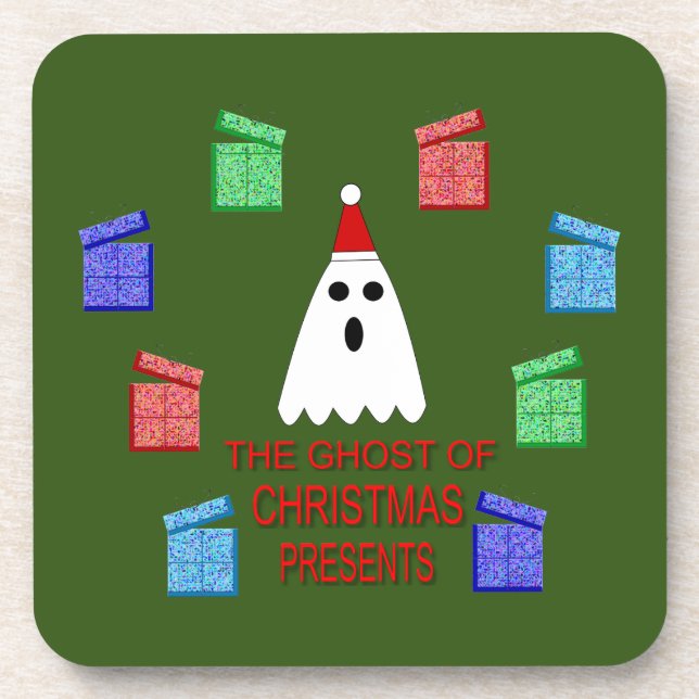 Posavasos El fantasma de la Navidad nos ofrece divertidos (Frente)