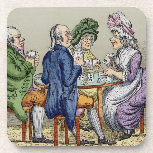 Posavasos El fiesta de Whist (litho del color) (Frente)