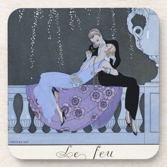 Posavasos El fuego, ilustracion para los "Fetes Galantes" (Frente)
