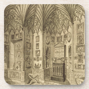 Posavasos El gabinete, grabado por T. Morris, de 'Descript