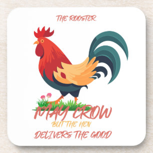 Posavasos El gallo con flores.