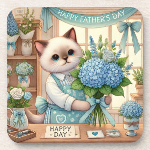 Posavasos El gato ama los deseos del día del padre para los