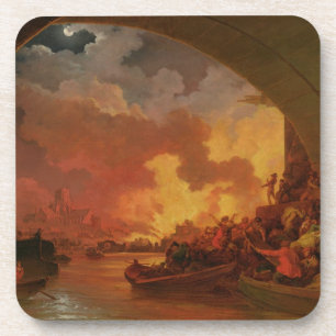 Posavasos El gran fuego de Londres, c.1797 (aceite en lona)