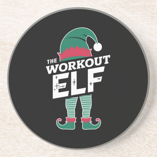 Posavasos El grupo Workout Elf que coincide con los Navidade (Frente)