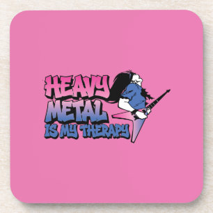 Posavasos el heavy metal es mi terapia