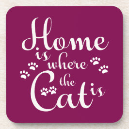 Posavasos El hogar es donde el gato es los pequeños pájaros