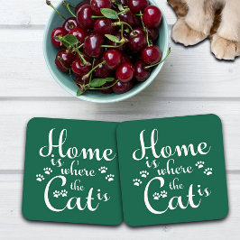 Posavasos El hogar es donde el gato es los pequeños pájaros