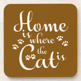 Posavasos El hogar es donde el gato es los pequeños pájaros