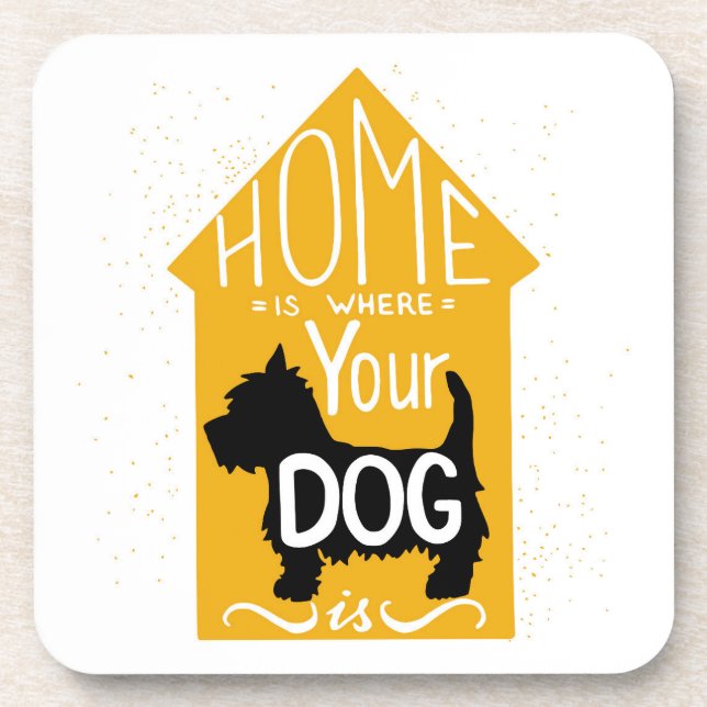 Posavasos El hogar es donde está el perro (Frente)