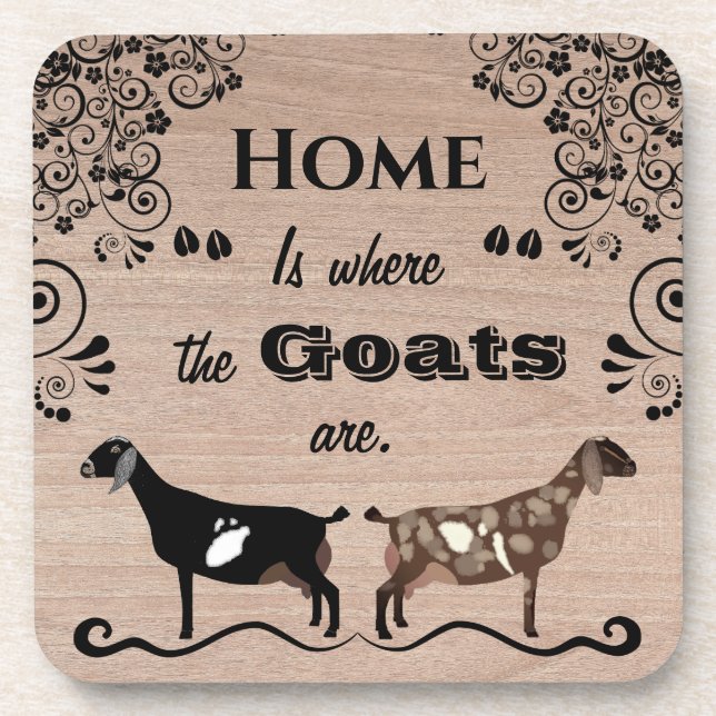 Posavasos El hogar es donde están las cabras - Cabra lechera (Frente)