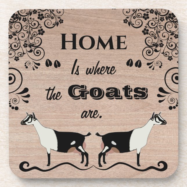 Posavasos El hogar es donde están las cabras - Cabra lechera (Frente)