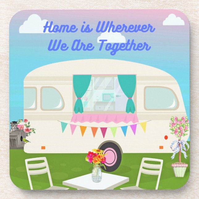 Posavasos El hogar es donde estemos juntos (Frente)