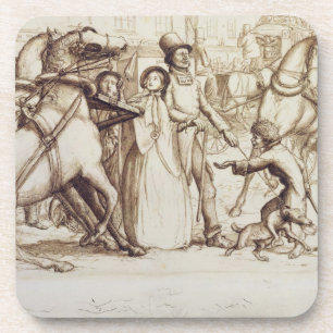 Posavasos El hombre ciego, 1853 (pluma, tinta, lavado y