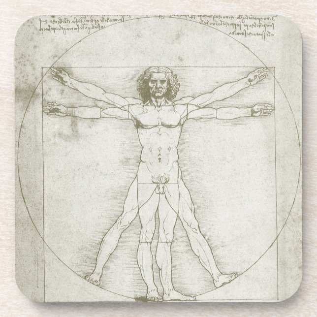 Posavasos El hombre de Vitruvio de Leonardo da Vinci (Frente)