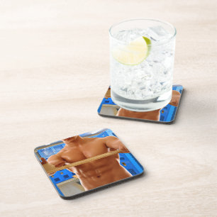 Posavasos El hombre muscular de SlipperyJoe sin camisa empac