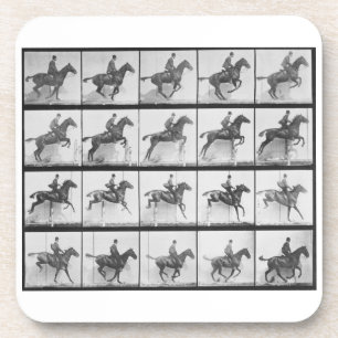 Posavasos El hombre y el caballo que saltan una cerca,