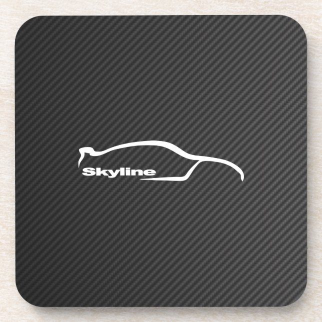 Posavasos El horizonte blanco GT-r siluetea con el falso (Frente)