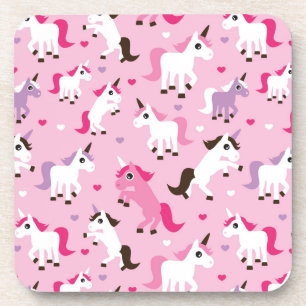 Posavasos el ilustracion del unicornio embroma el fondo
