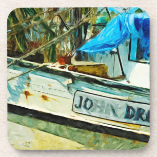 Posavasos El Impresionismo Abstracto Del Barco De Gambas Joh