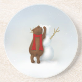 Posavasos El invierno del oso de nieve cute bebe