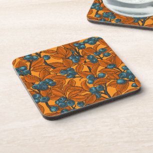Posavasos El jardín de arándanos, azul y naranja