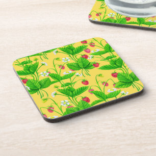 Posavasos El jardín de fresas en amarillo