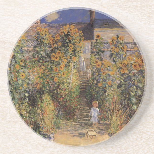 Posavasos El jardín del artista en Vetheuil por Claude Monet (Frente)